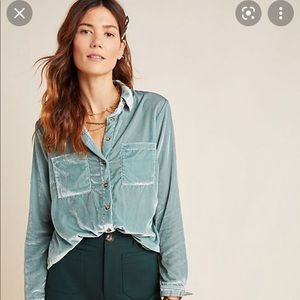 Anthropologie Maeve Velvet Top